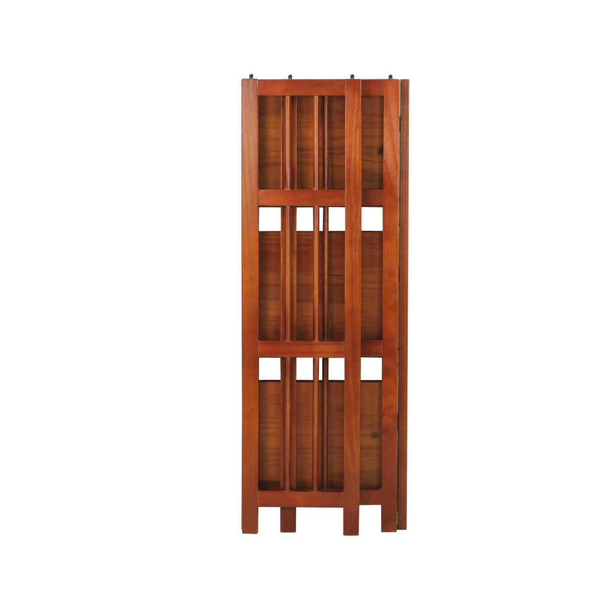 Casual Home 3 Shelf 14 Inch Folding Wood Bookcase, Mahogany (2 Pack)