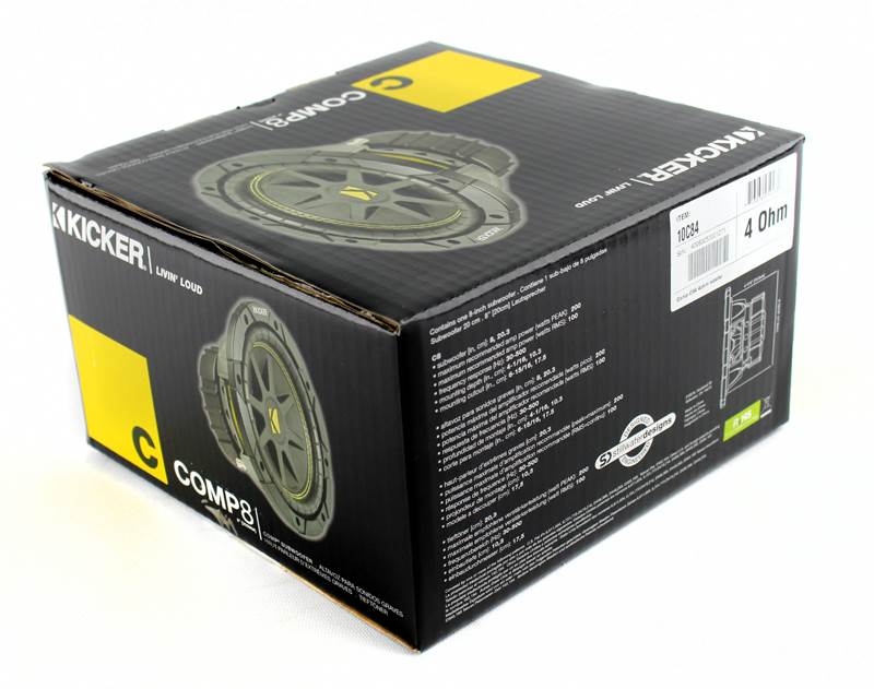 KICKER 10C84 8" COMP Car 200W Subwoofer Sub Power Audio Woofer C8 10C8 4 Ohm