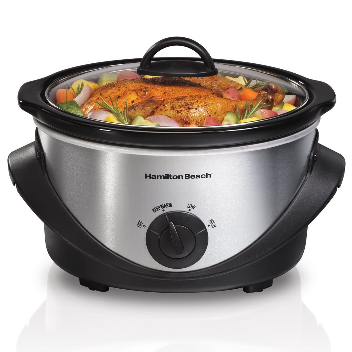 Hamilton Beach 33141 Kitchen 4-Quart Oval Slow Cooker Crock Pot (Open Box)