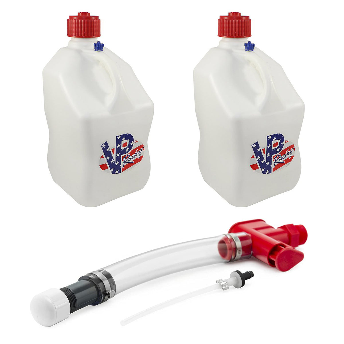 VP Racing Fuels 5 Gal Trigger Fuel Hose Fluid Control System with 2 Utility Jugs
