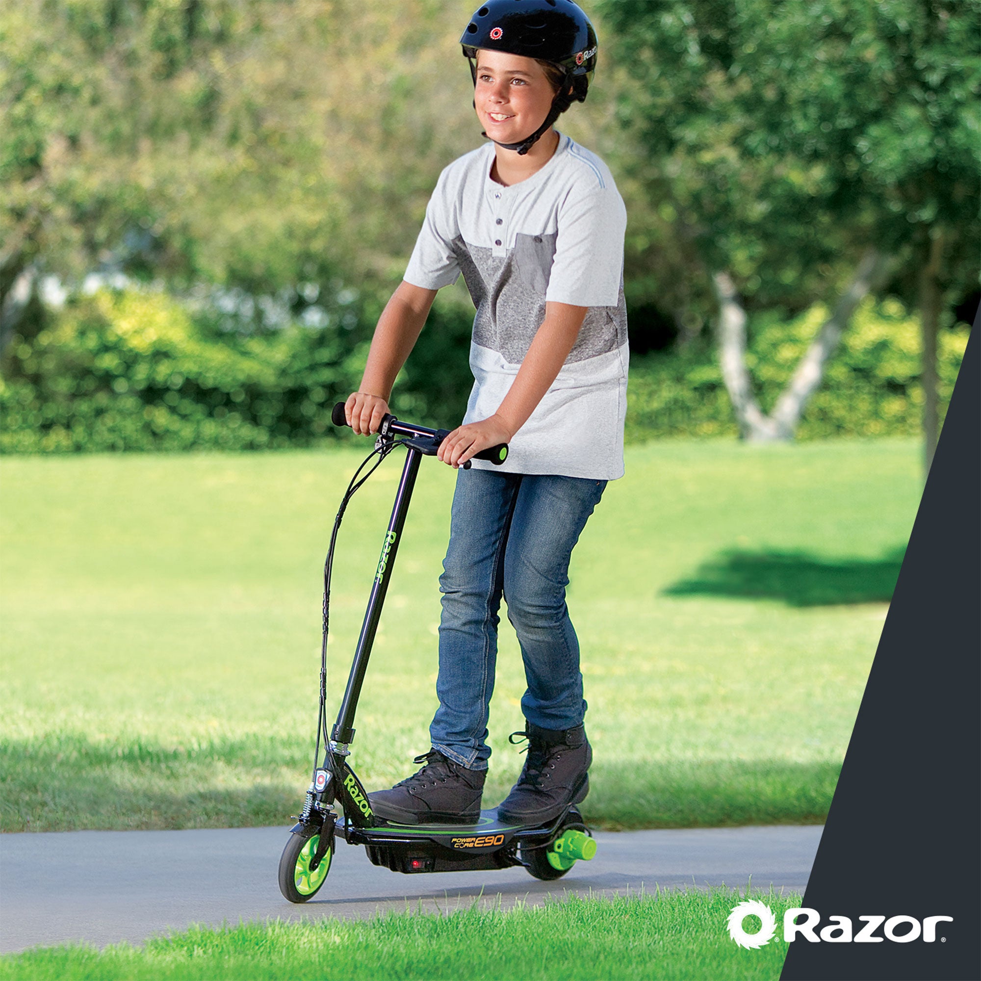 Razor Power Core Sleek Electric Scooter with Push Button Throttle, Green (Used) - VMInnovations