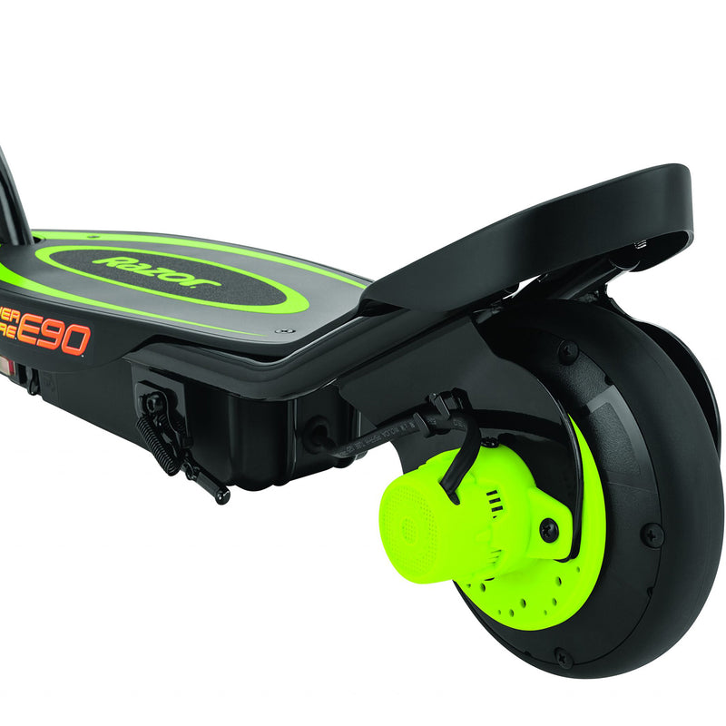 Razor Power Core E90 Sleek Electric Scooter with Push Button Throttle, Green