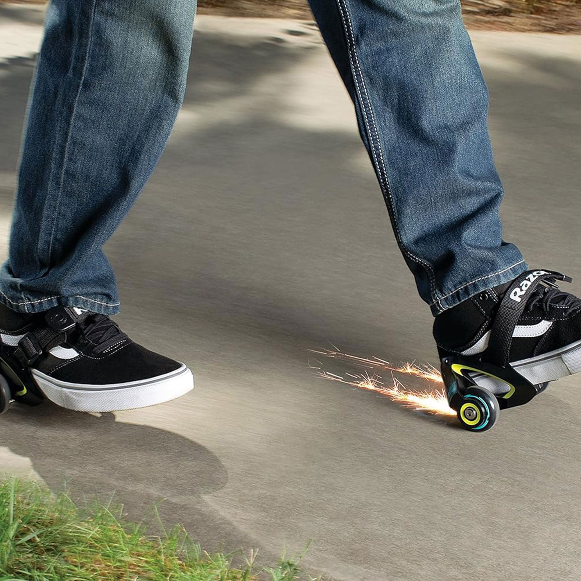 Razor Heavy Duty Jetts Heel Wheels w/Included Spark Pads & Skid Pads,Green(Used) - VMInnovations