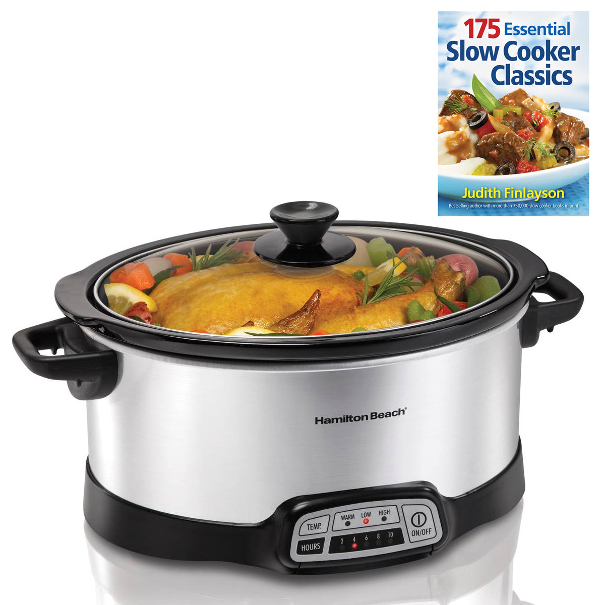 Hamilton Beach Countertop 7 Qt Programmable Slow Cooker & 175 Recipe Cookbook
