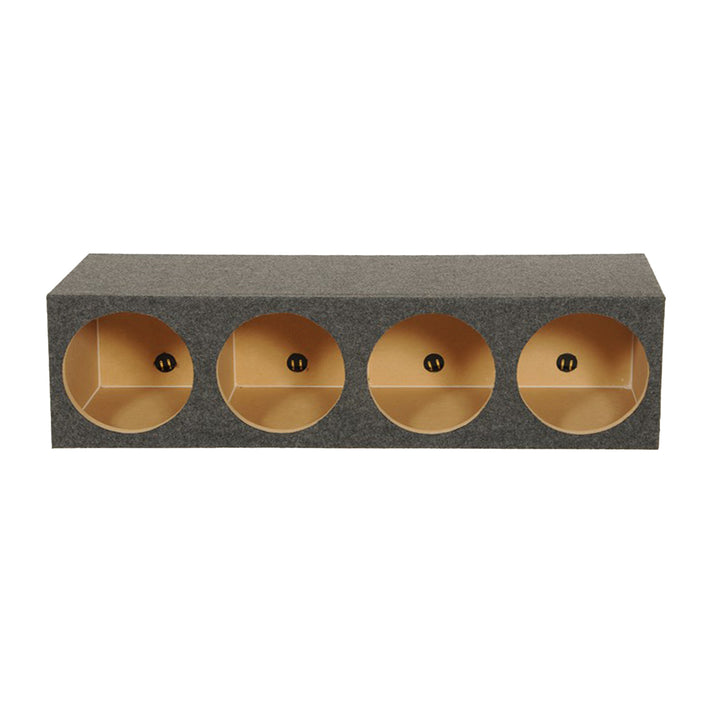Q Power Quad 12 Inch 4-Hole Sealed Subwoofer Box, Heavy Duty MDF Enclosure