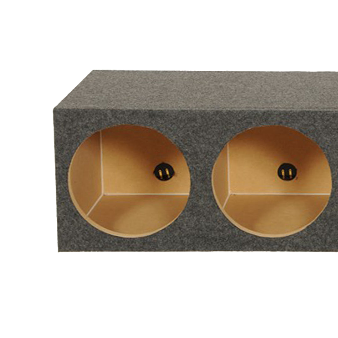 Q Power Quad 12 Inch 4-Hole Sealed Subwoofer Box, Heavy Duty MDF Enclosure