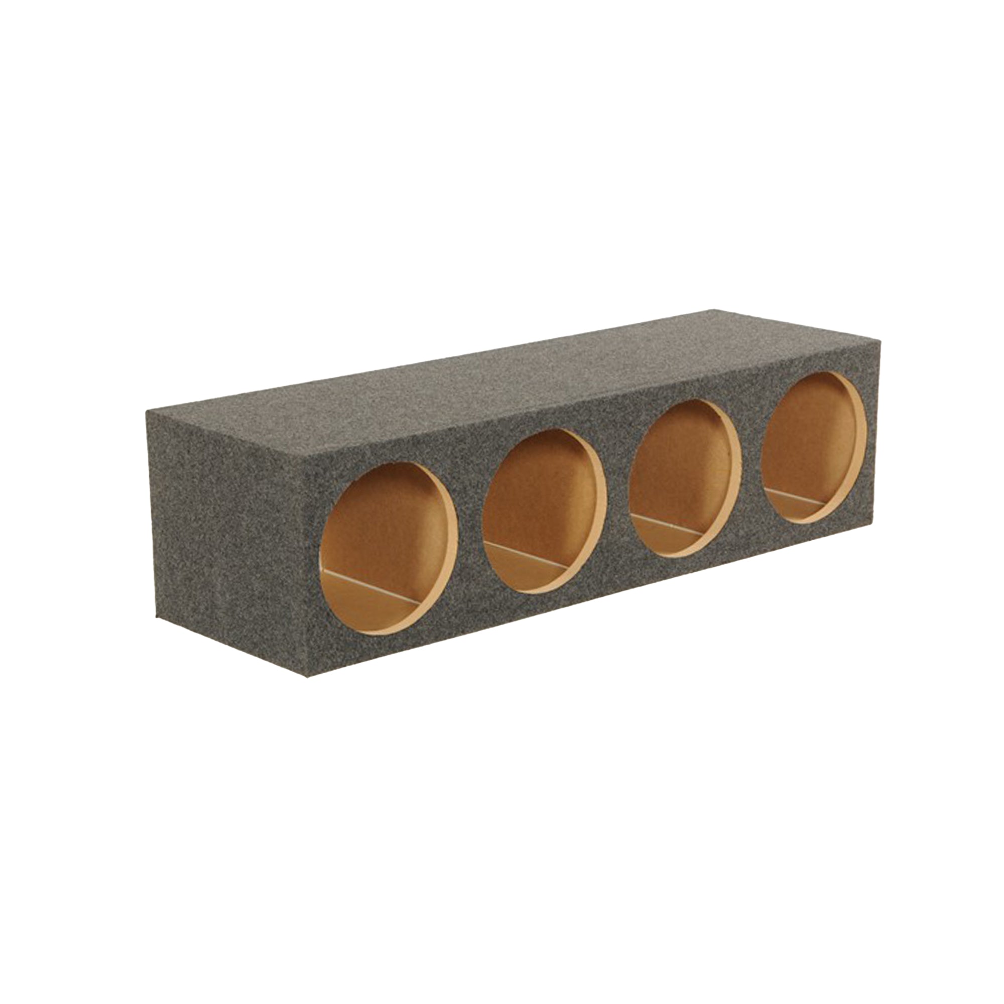 Q Power Quad 12 Inch 4-Hole Sealed Subwoofer Box, Heavy Duty MDF Enclosure - VMInnovations