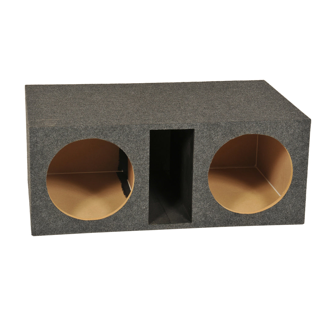 Q Power Dual 12" Vented Subwoofer Box, Heavy Duty Extra Large Bass Enclosure