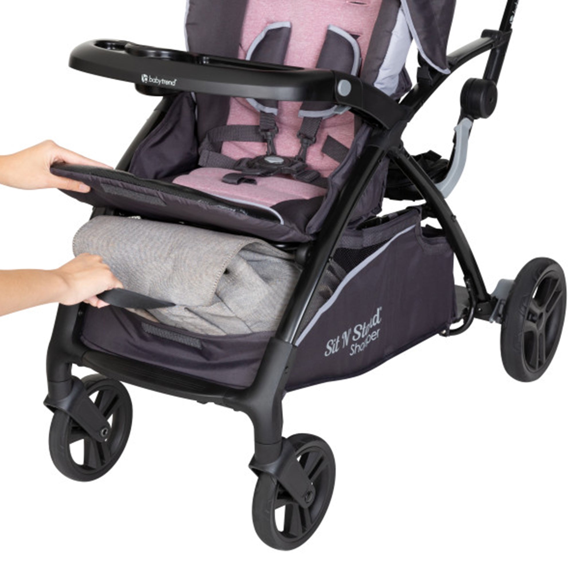 Baby Trend Sit N' Stand 5 in 1 Shopper Stroller with Canopy and Basket, Casis