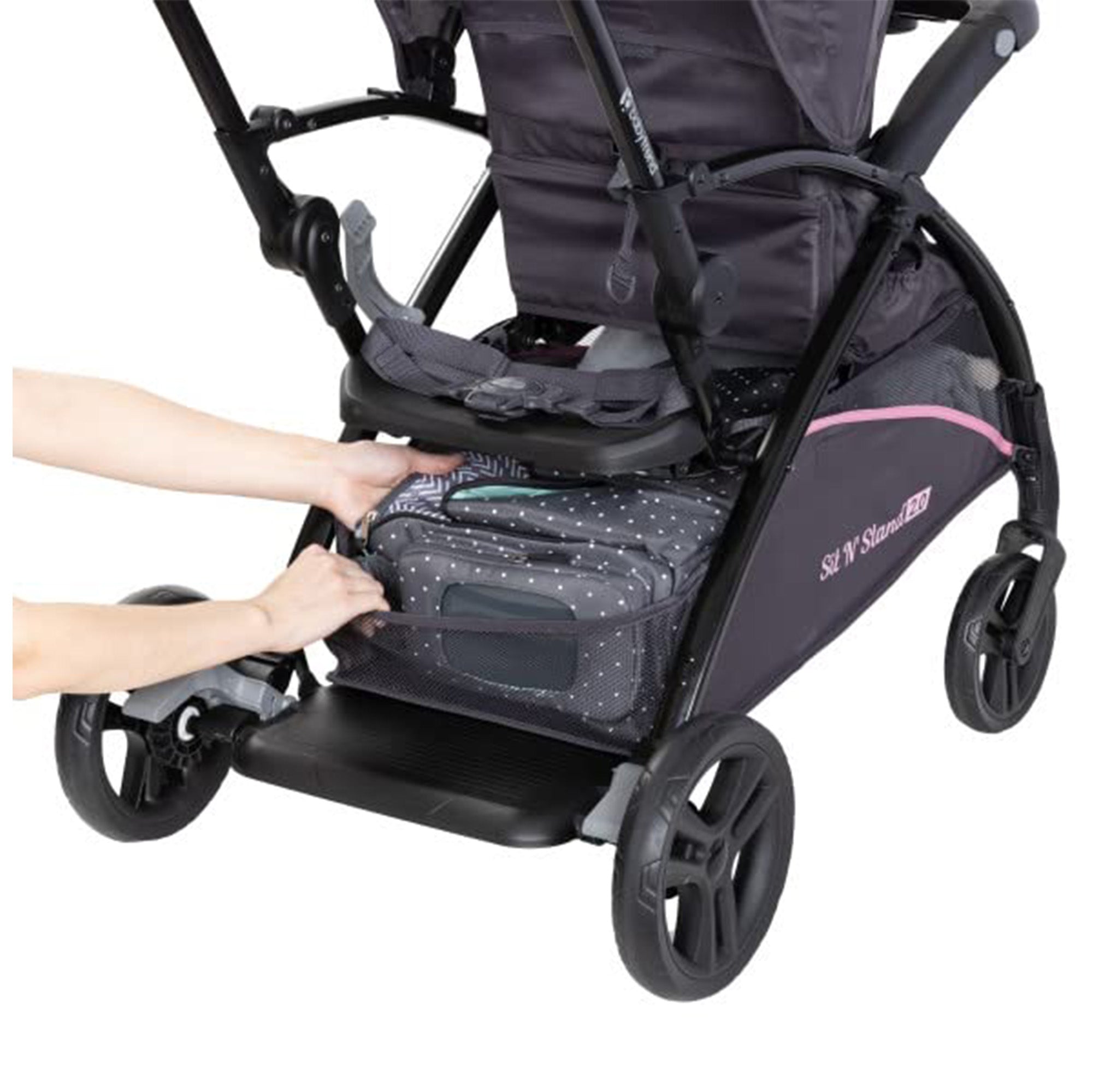 Baby Trend Sit N' Stand 2.0, 5-in-1 Stroller with Canopy and Basket, Simply Pink