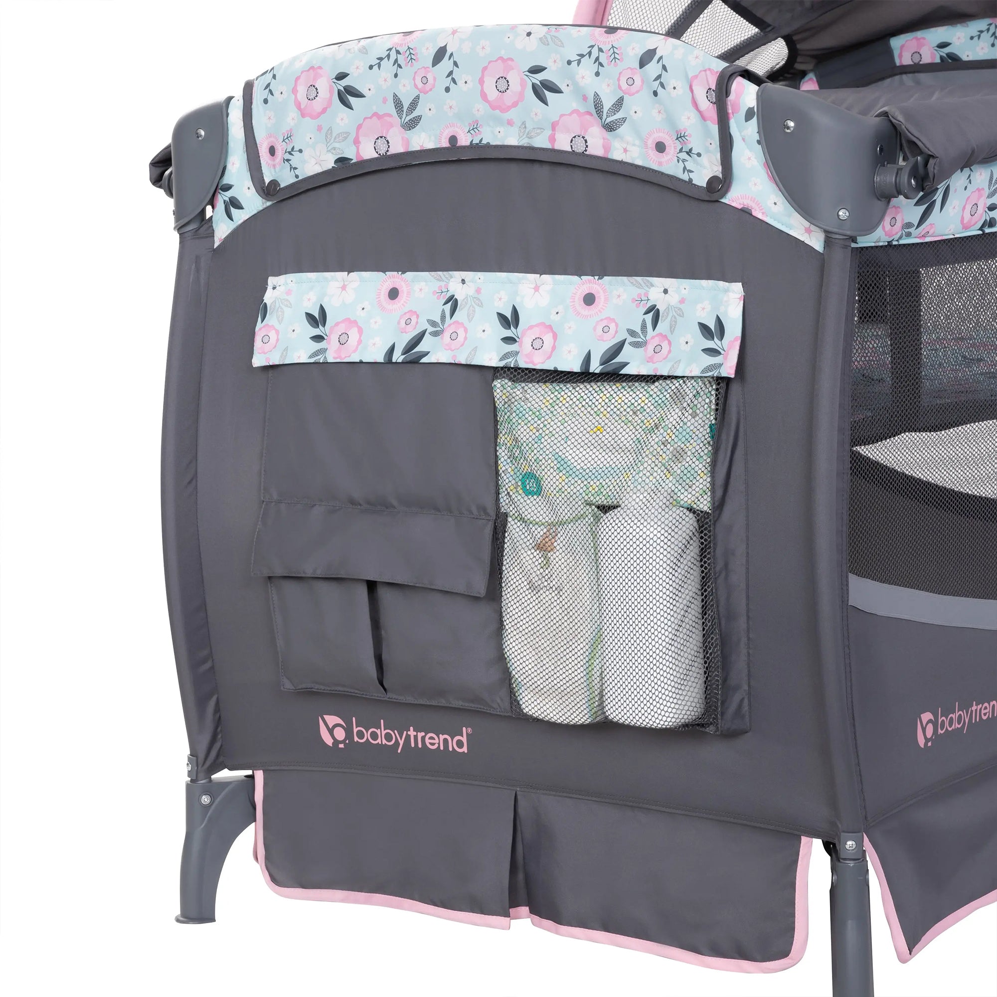 Baby Trend Deluxe II Nursery Center Playard Bassinet & Changing Table, Primrose - VMInnovations