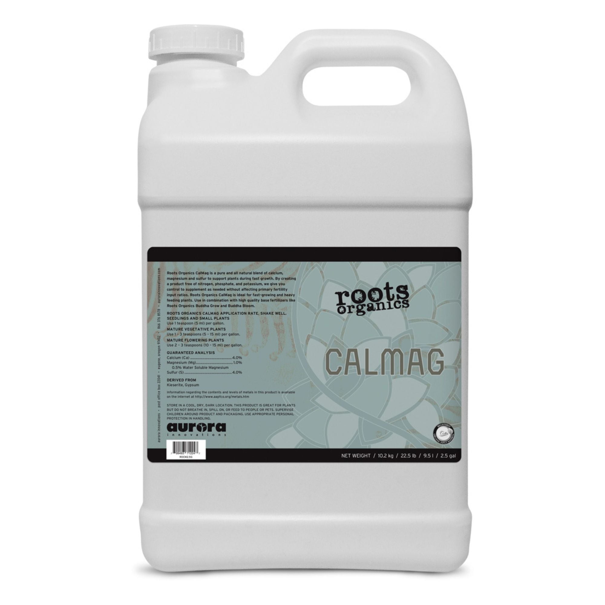 Roots Organics CalMag, Liquid Plant Food and Fertilizer Growth Formula, 2.5 Gal - VMInnovations