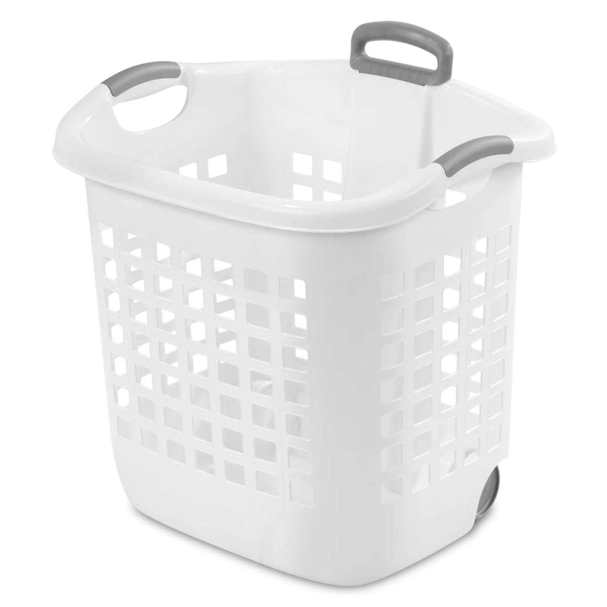 Sterilite Ultra Wheeled Laundry Basket, 1.75 Bushel Hamper with Handles, 16 Pack