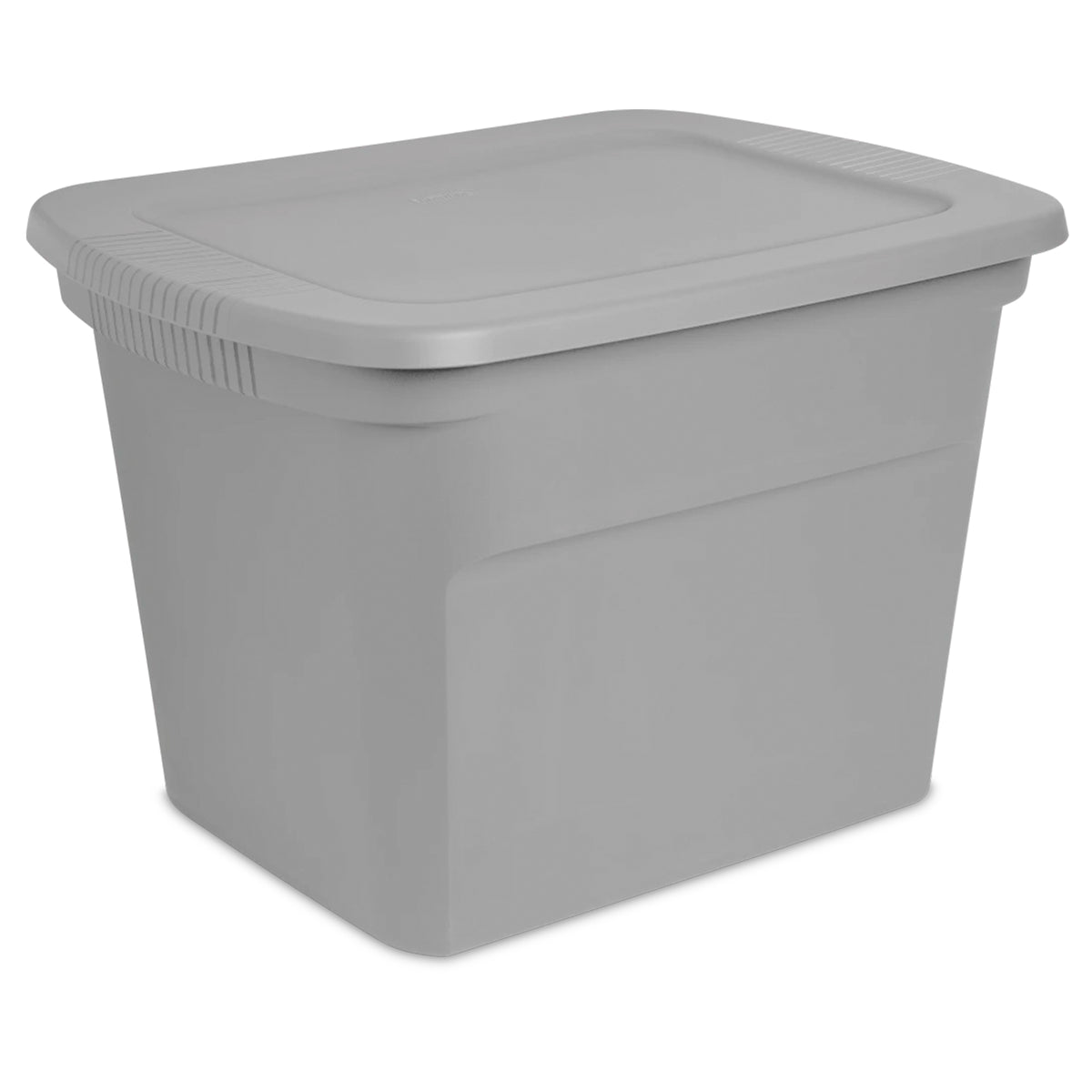 Sterilite 18 Gal Plastic Tote Storage Container with Snap On Lid, Cement, 32Pack