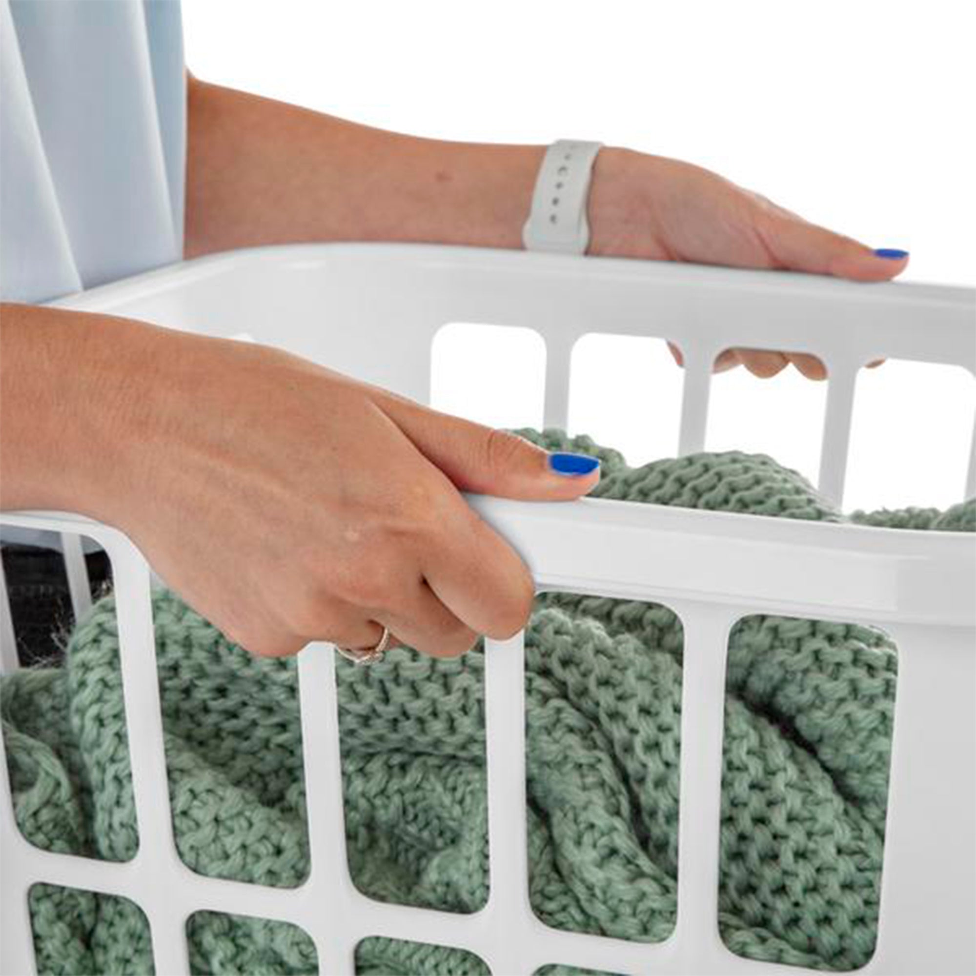 Sterilite Square Laundry Basket 1.25 Bushel Plastic Hamper with Handles, 24 Pack - VMInnovations