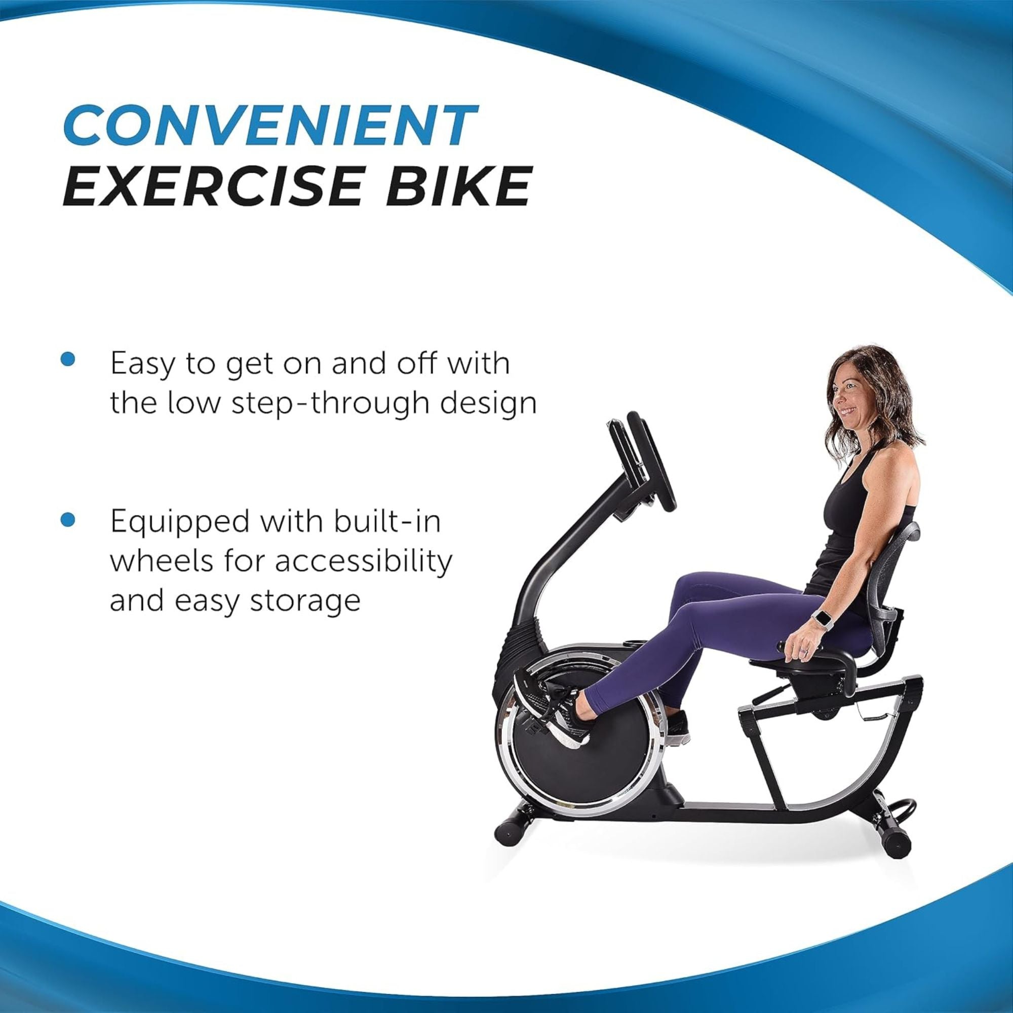 Stamina Exercise Bike, Magnetic Recumbent Machine, Cardio Equipment (Open Box) - VMInnovations