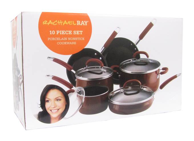 Rachael Ray 10-Piece Porcelain Enamel Cookware Set - Used
