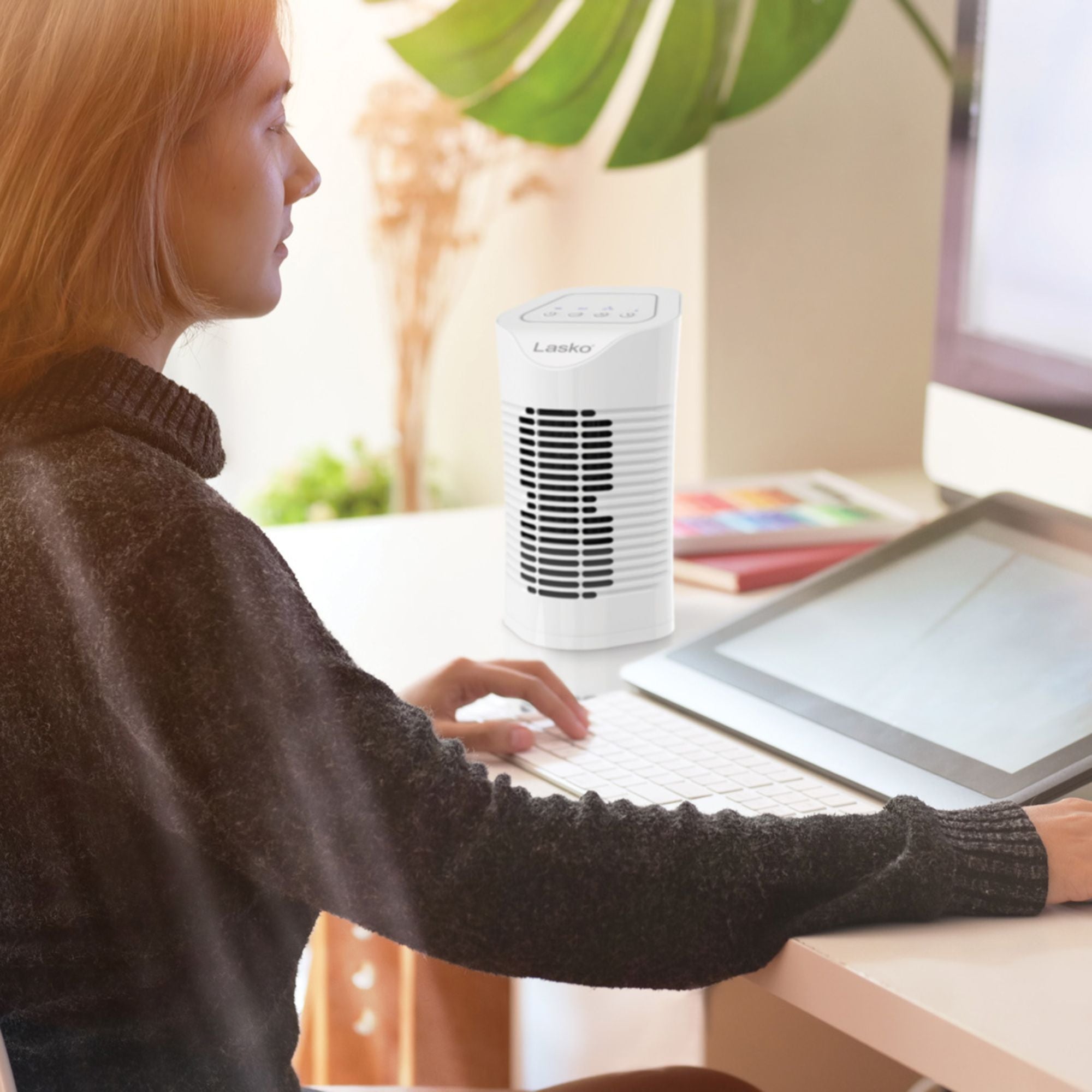 Lasko Desktop Air Purifier w/3-Stage Air Cleaning System, House Fan (Open Box)