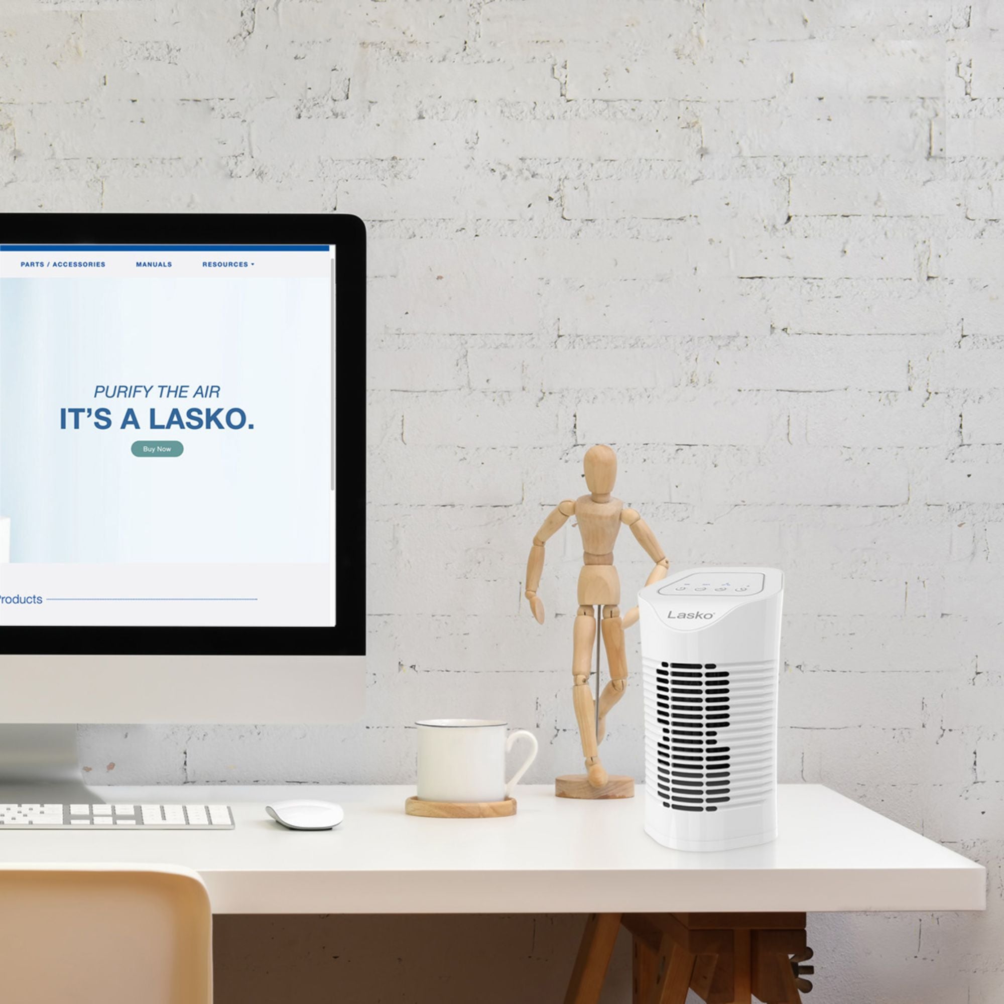 Lasko Desktop Air Purifier w/3-Stage Air Cleaning System, House Fan (Open Box)