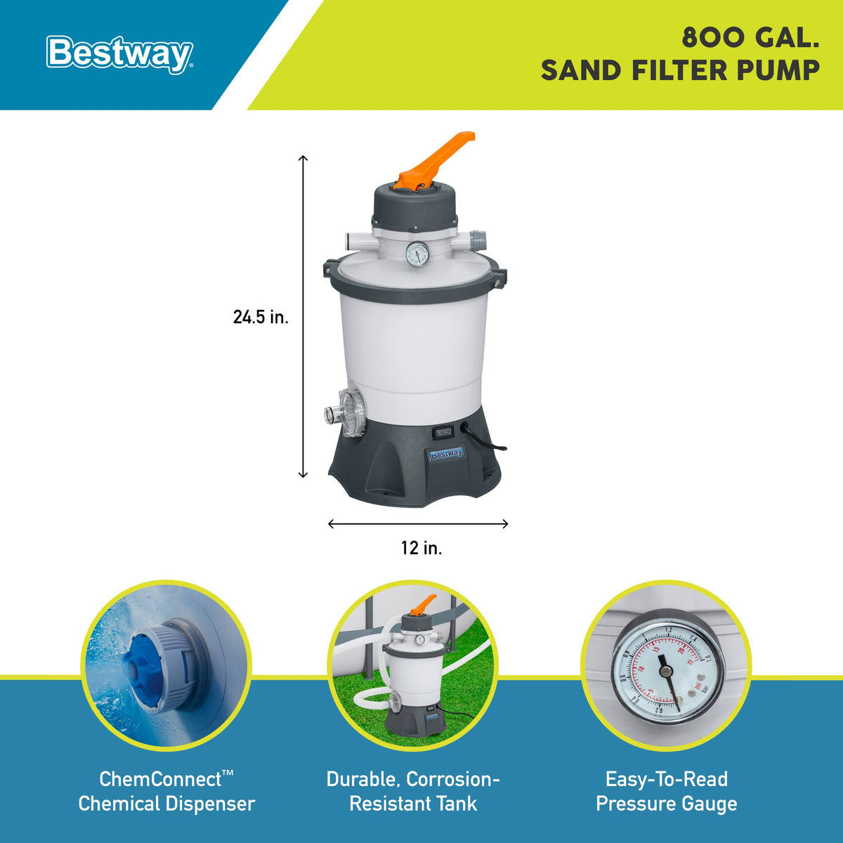 Bestway Flowclear 800 Gal Sand Filter Pump with ChemConnect (Used)