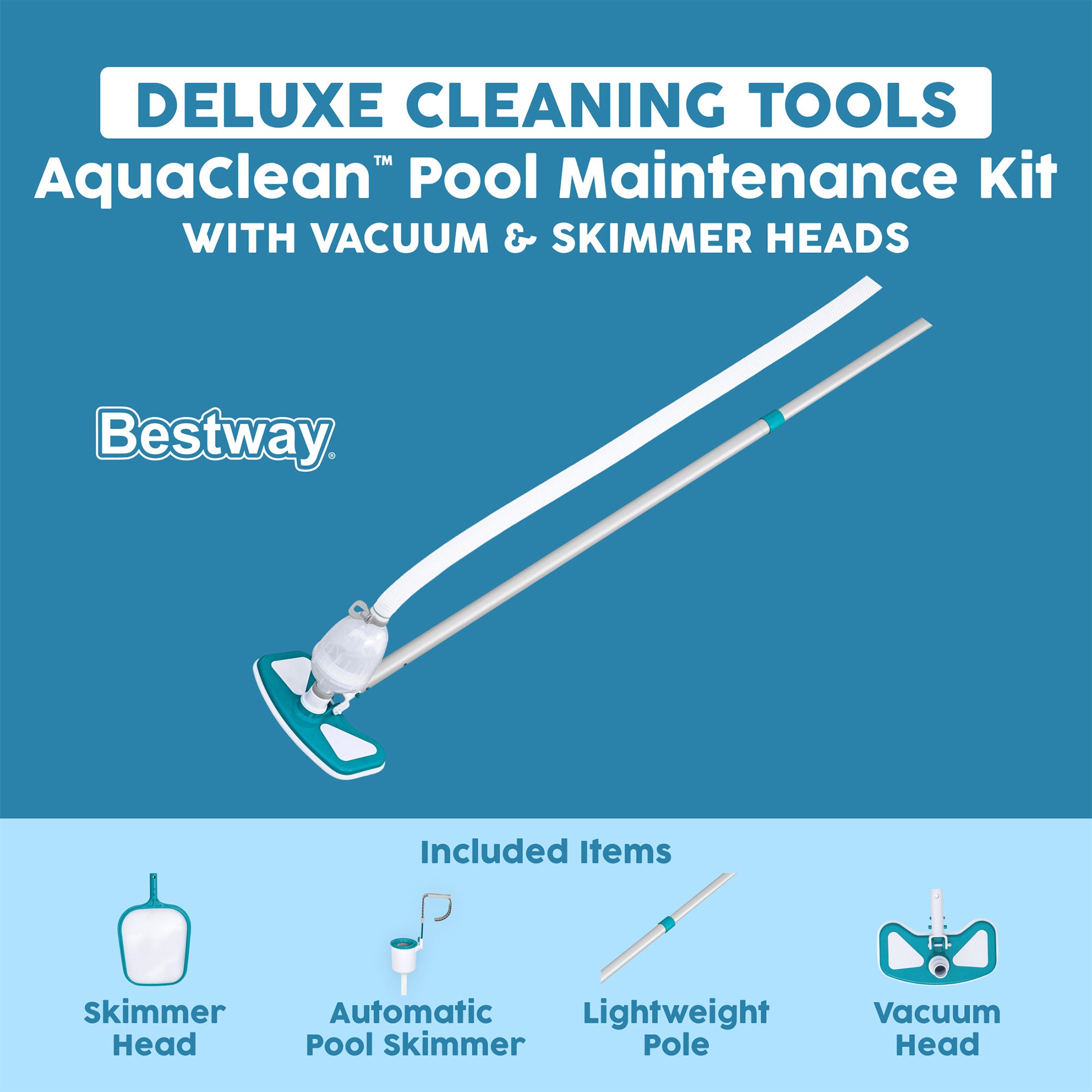 Bestway Deluxe Pool Maintenance Kit, AquaClean Above Ground Pool Cleaning Set