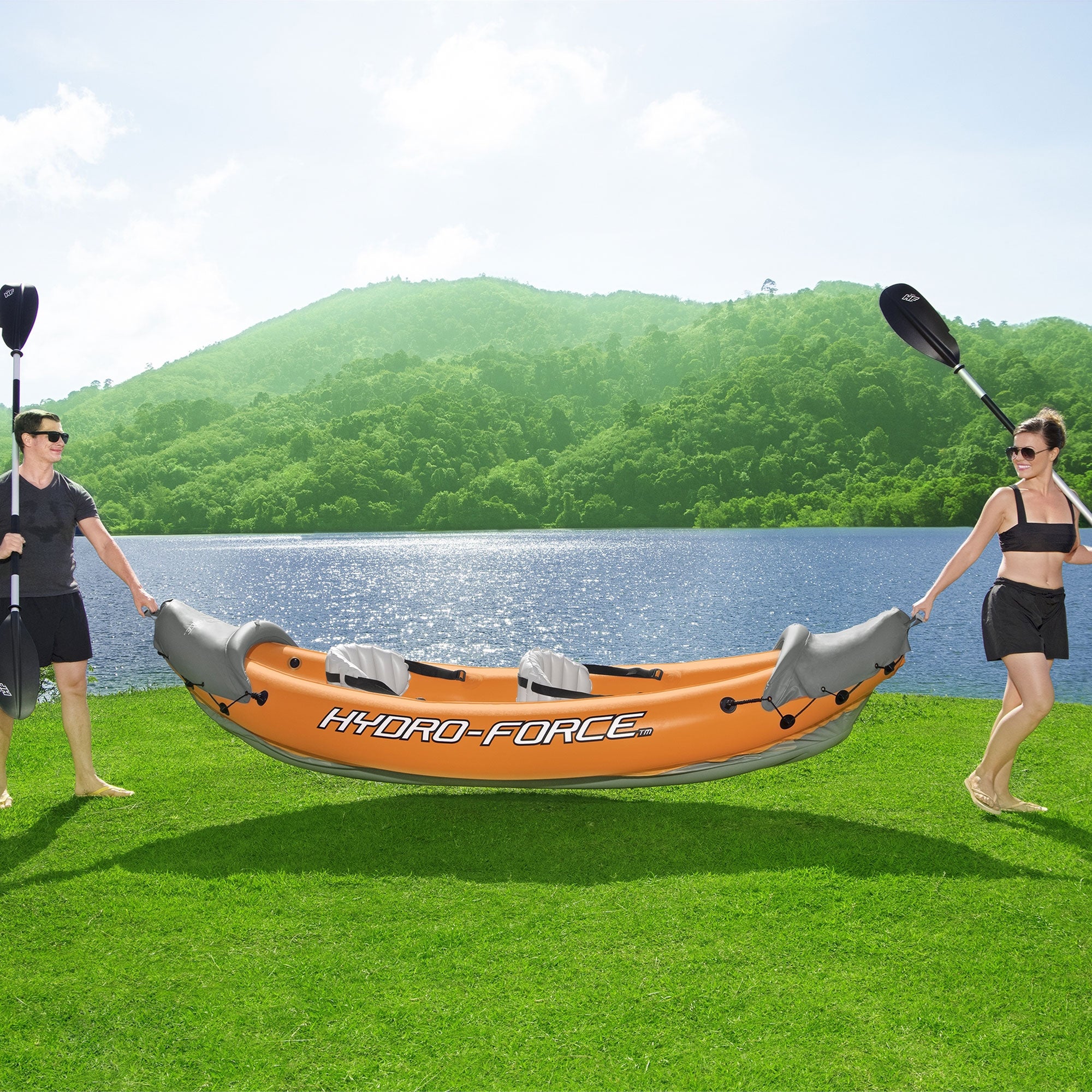 Hydro-Force 10 Foot by 6 Inch Rapid Inflatable Kayak Set w/Inflata-Shield (Used) - VMInnovations