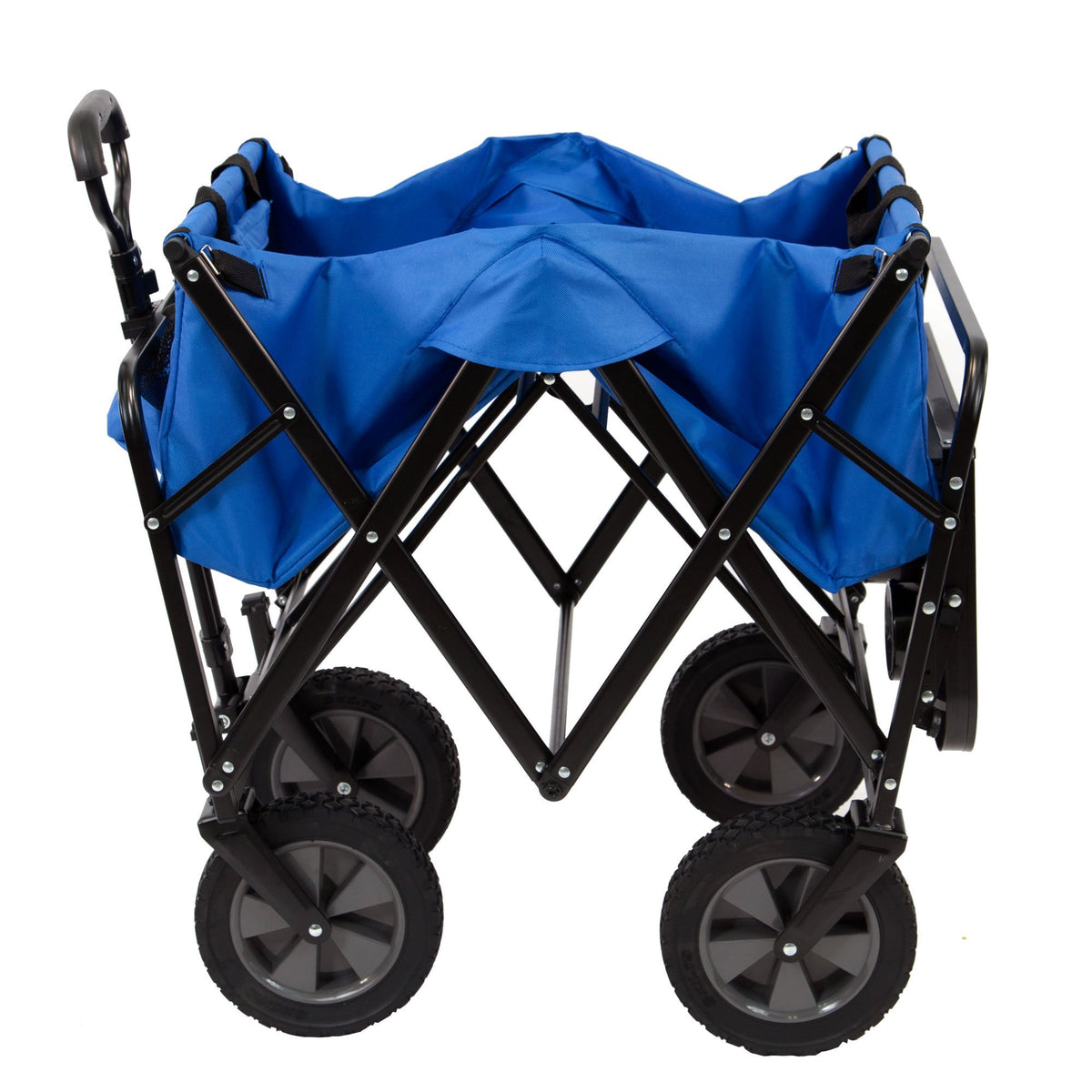 Mac Sports Folding Outdoor Garden Utility Wagon Cart w/ Table (1 Red, 1 Blue)