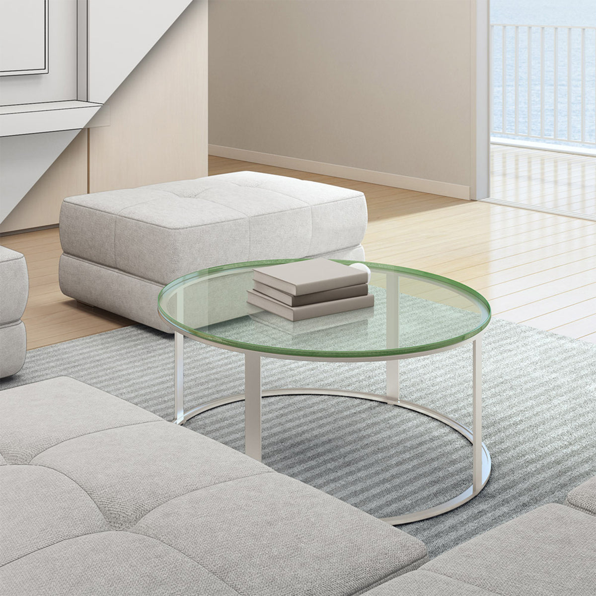 Dulles Glass 33" Round Flat Polish 1/4" Thick Tempered Glass Table Top (Used)