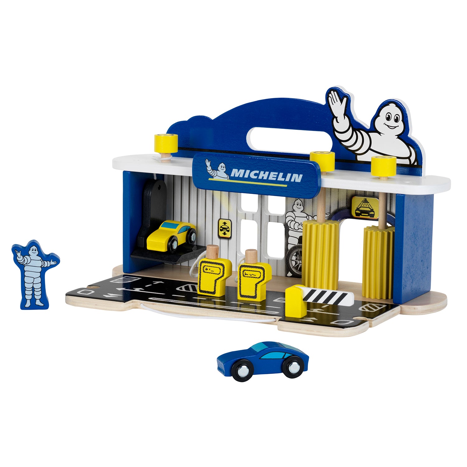 Theo Klein Michelin Car Service Station Kids Toy with 2 Cars for Ages 3 and Up - VMInnovations
