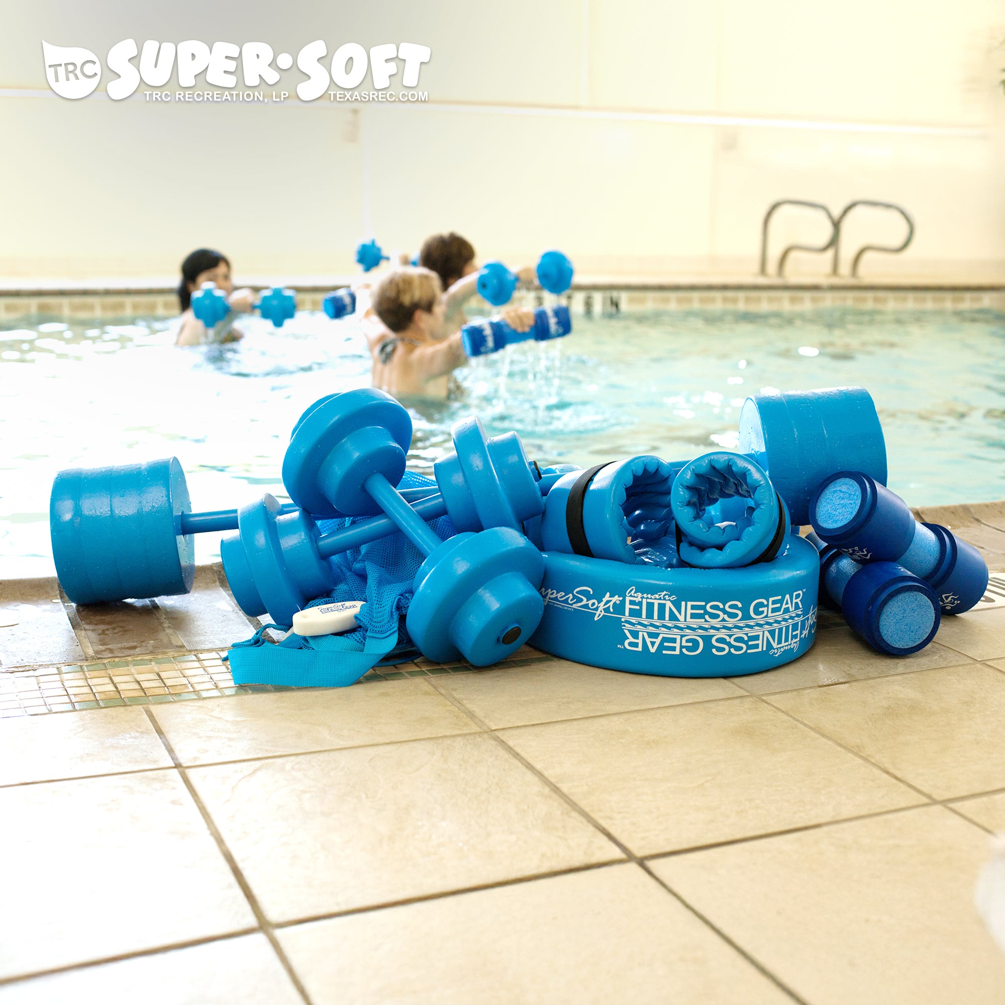 TRC Recreation Super Soft Fitness Gear Swim Bar, Aid for Aquatic Fitness, Blue - VMInnovations