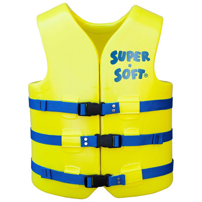TRC Recreation Super Soft XS Life Jacket Vinyl Coated Foam Swim Vest, Yellow