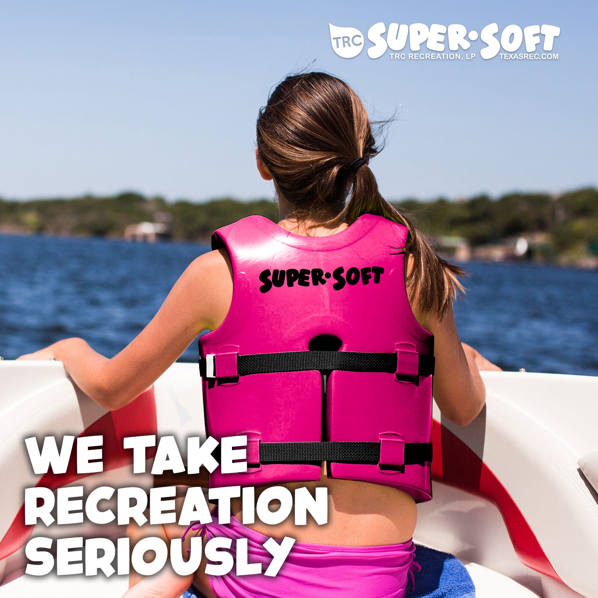 TRC Recreation Super Soft Child Life Jacket Swim Vest, Medium, Flamingo Pink - VMInnovations