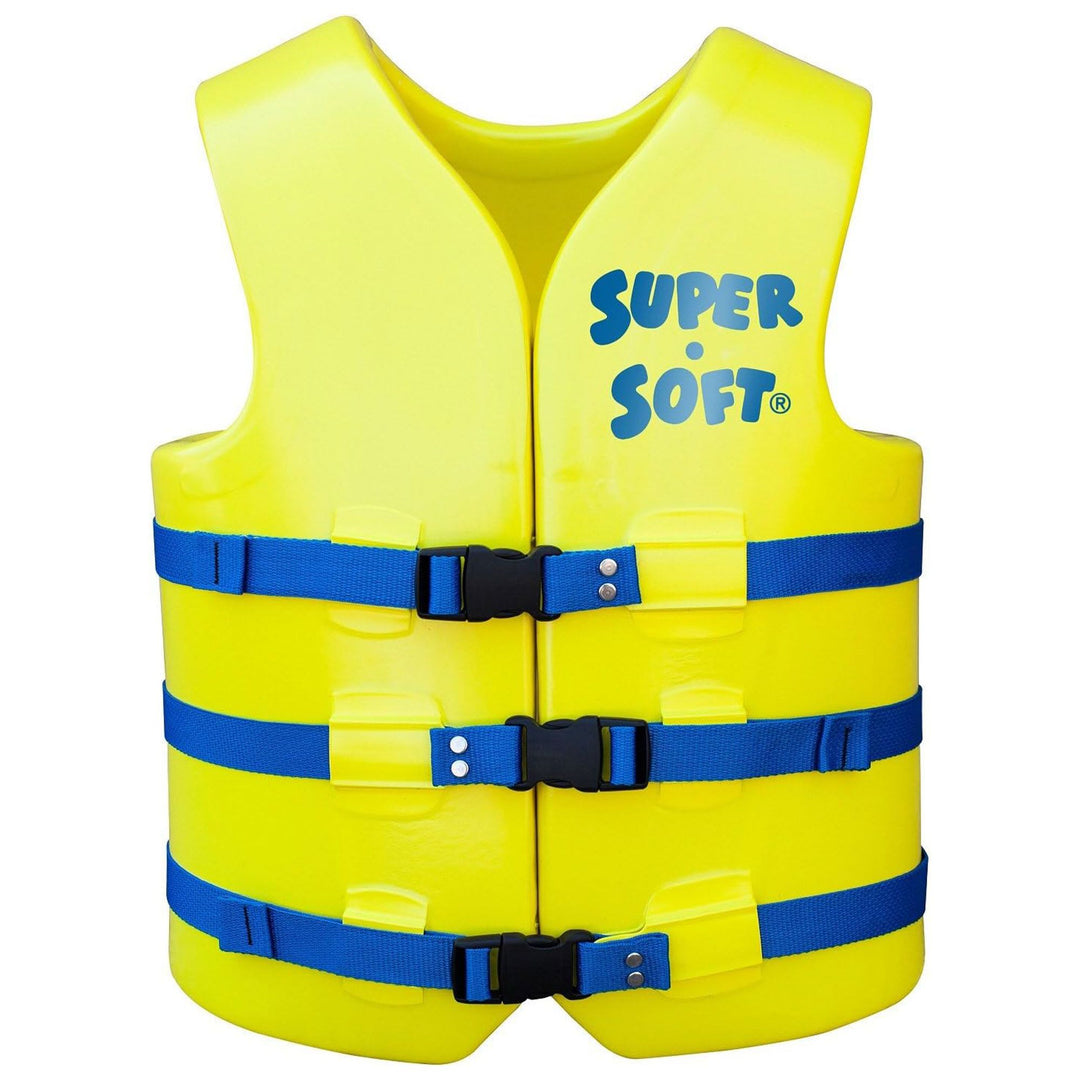TRC Recreation Super Soft Small Life Jacket Vinyl Coated Foam Swim Vest, Yellow - VMInnovations