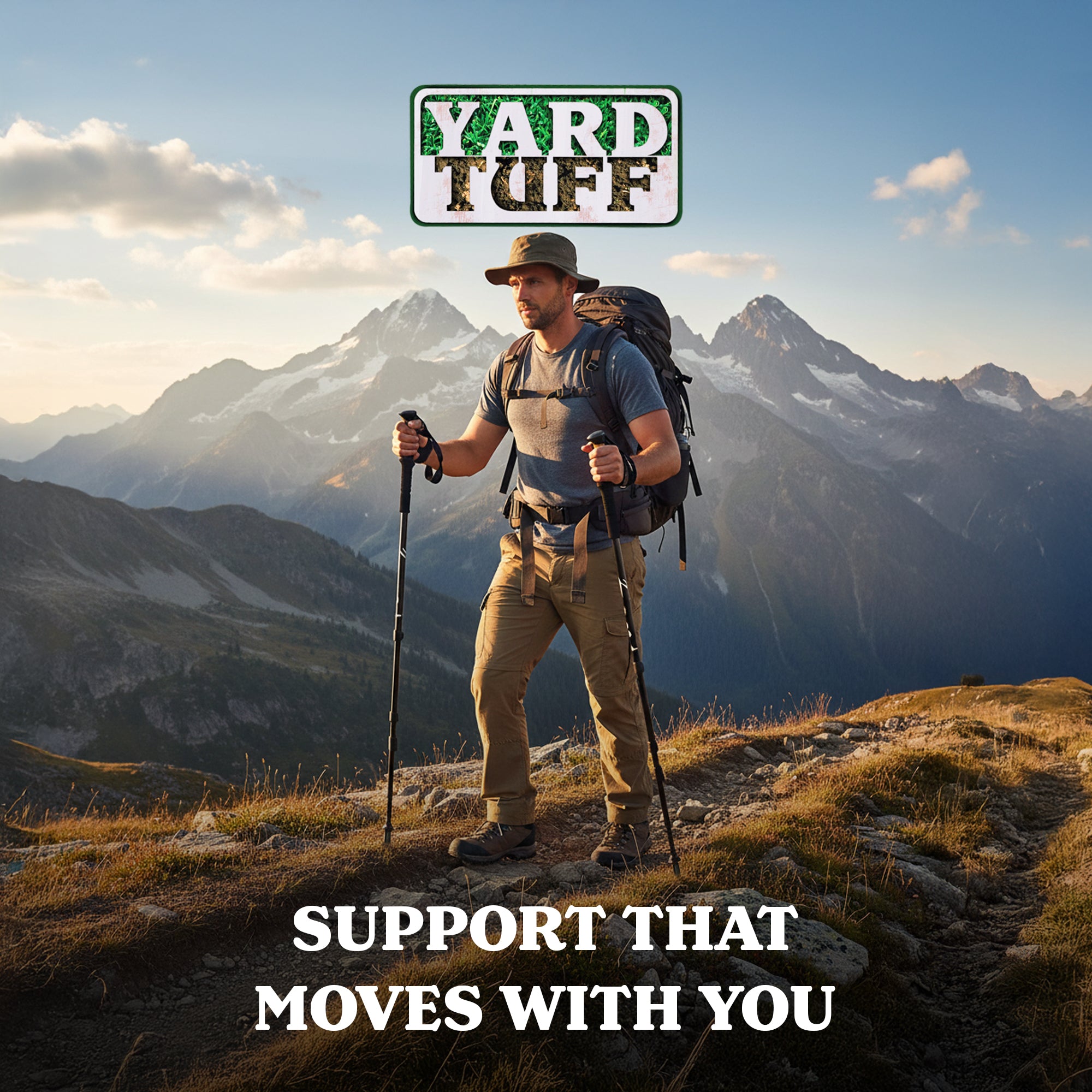 Yard Tuff Adjustable Hiking Poles, Lightweight Aluminum Walking Sticks(Open Box)