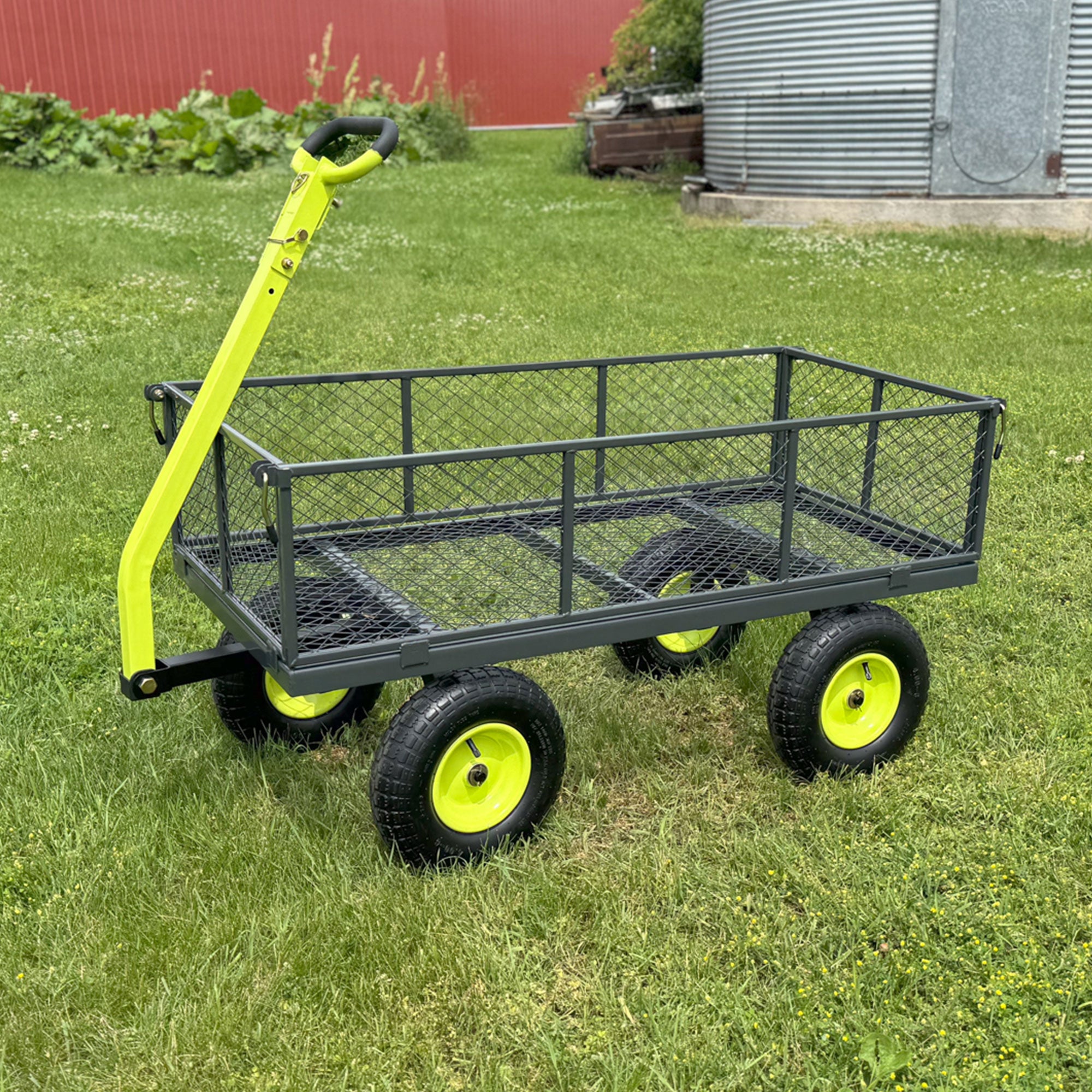 Yard Tuff 2-in-1 Gardening and Yard Wagon w/1000 lb Capacity, Grey (Open Box) - VMInnovations