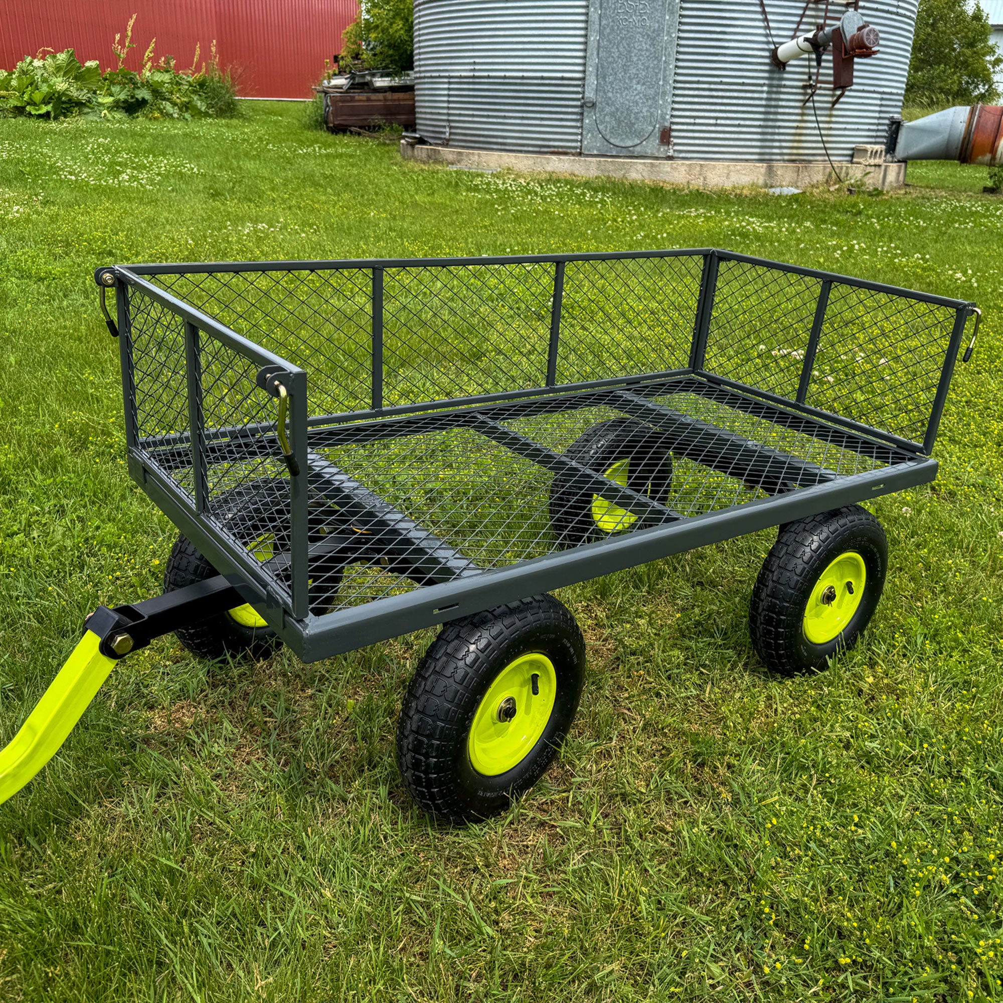 Yard Tuff 2-in-1 Gardening and Yard Wagon w/1000 lb Capacity, Grey (Open Box) - VMInnovations