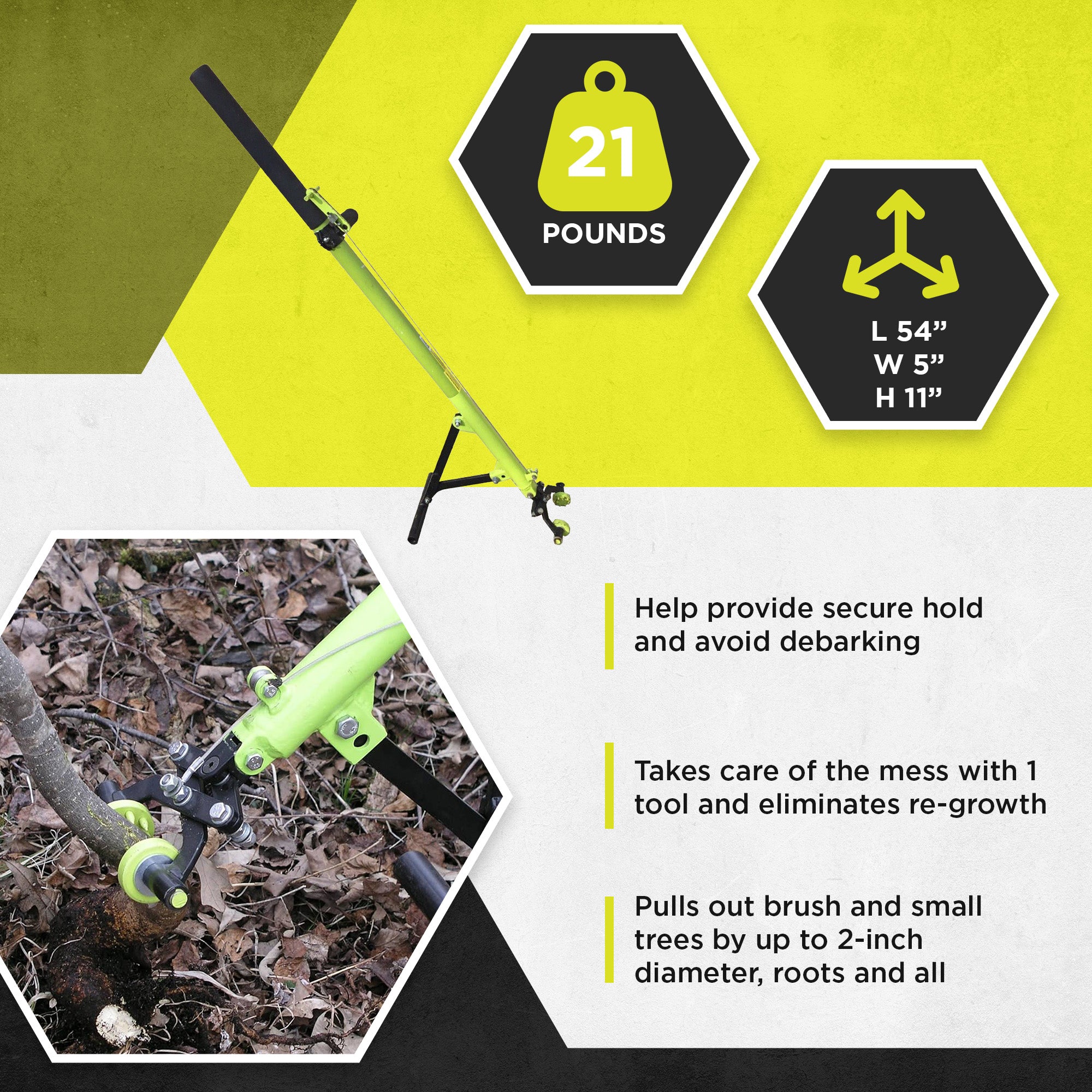 Brush Grubber Fiberglass Single Person Ironclad Manual Handled Brush Grubber - VMInnovations