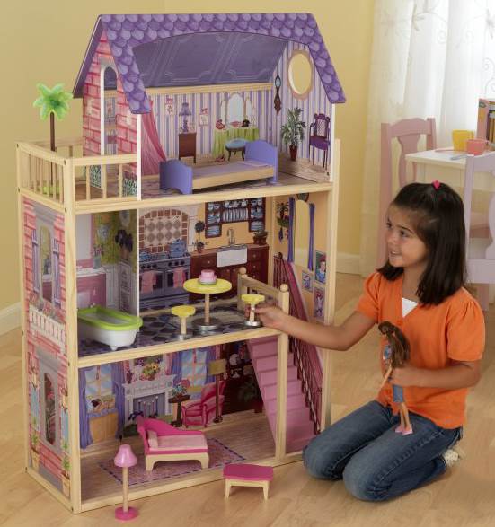 KidKraft Hannah Wooden Dollhouse Pretend Play Doll House & Furniture 65092
