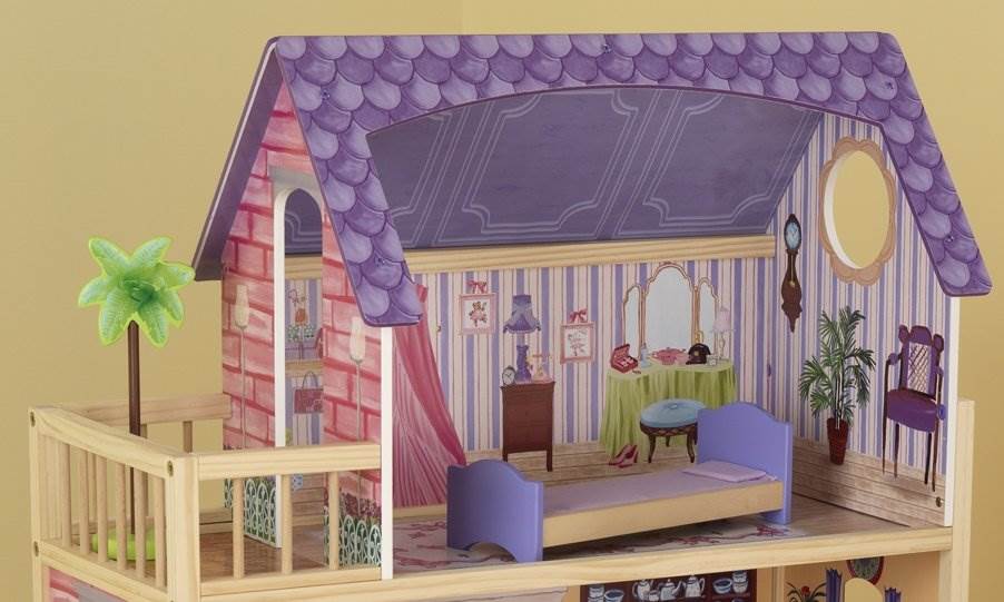 KidKraft Hannah Wooden Dollhouse Pretend Play Doll House & Furniture 65092