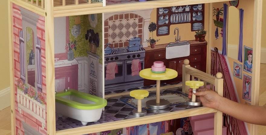 KidKraft Hannah Wooden Dollhouse Pretend Play Doll House & Furniture 65092