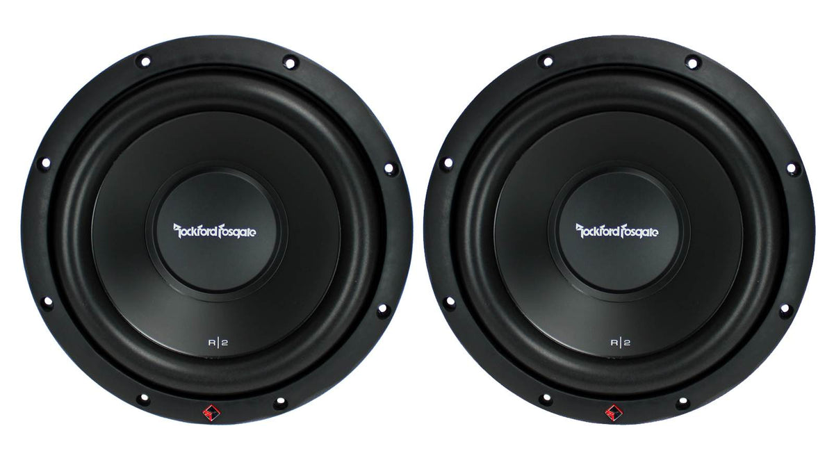 Rockford Fosgate R2D2 10" 1000W 2-Ohm DVC Car Audio Subwoofer Set, 2pk