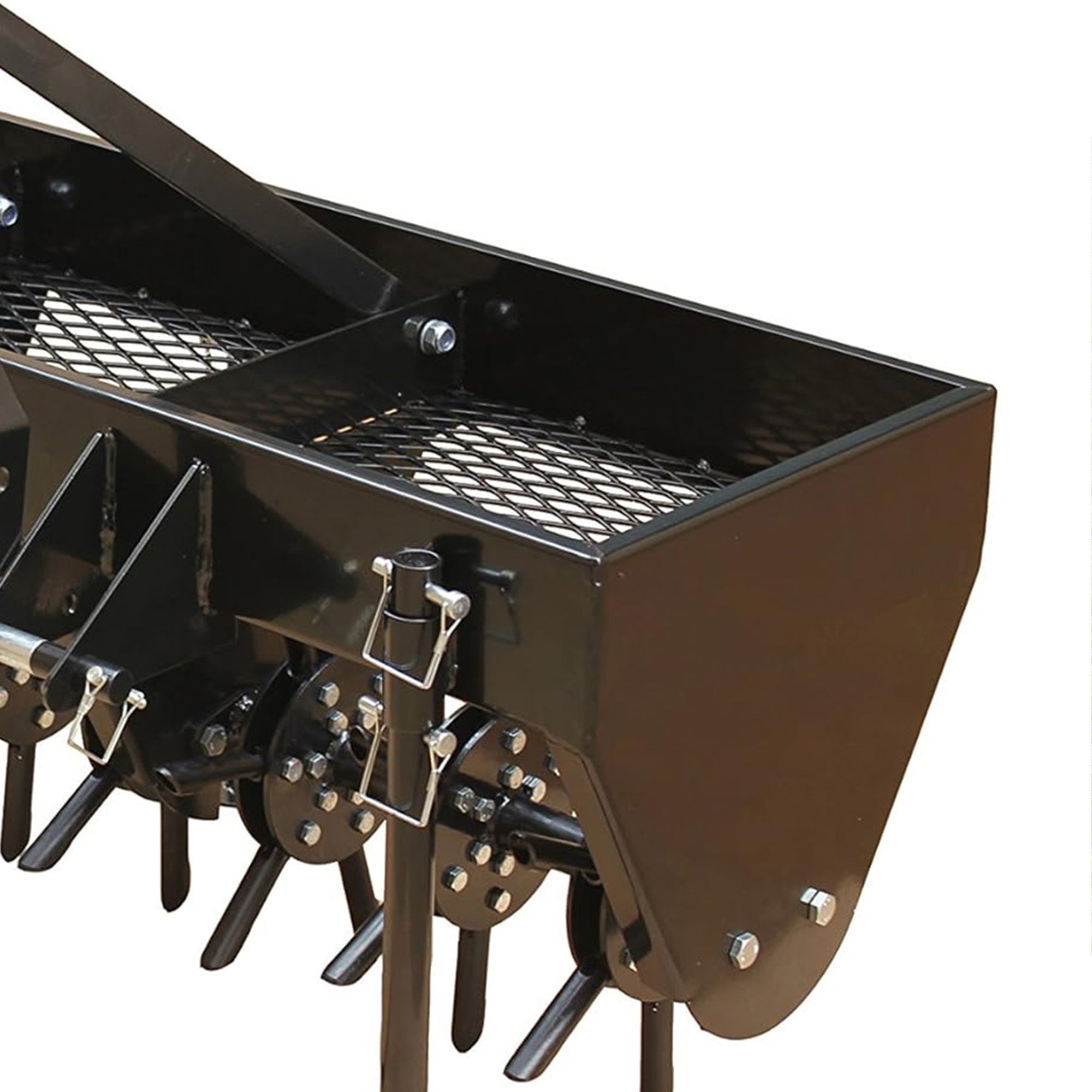 Field Tuff 60" 3-Point Plug Aerator, Heavy-Duty Steel, Cat 0 & 1 Tractors, Black - VMInnovations