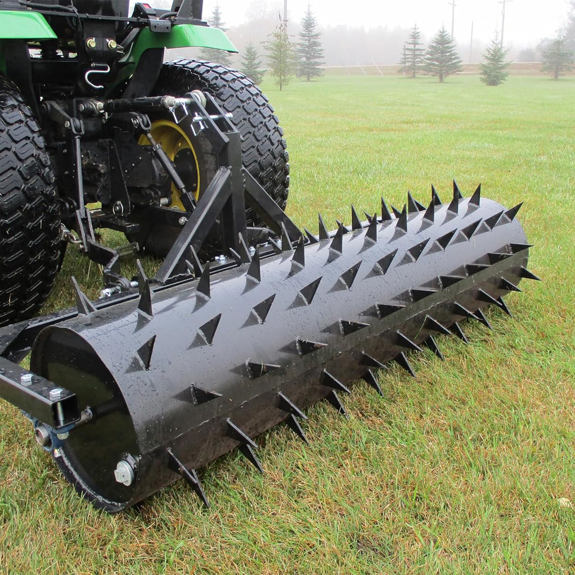 Field Tuff 48" 3-Point Spike Aerator for 0 & 1 Tractors, Heavy-Duty Steel, Black - VMInnovations