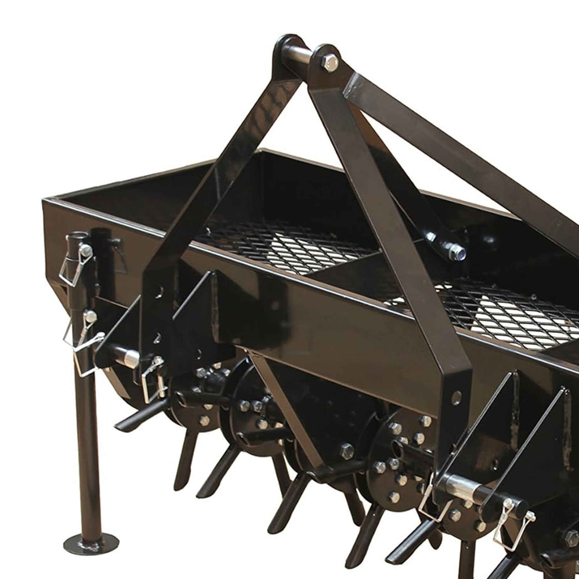 Field Tuff 48" 3-Point Plug Aerator, Heavy-Duty Steel, Cat 0 & 1 Tractors, Black