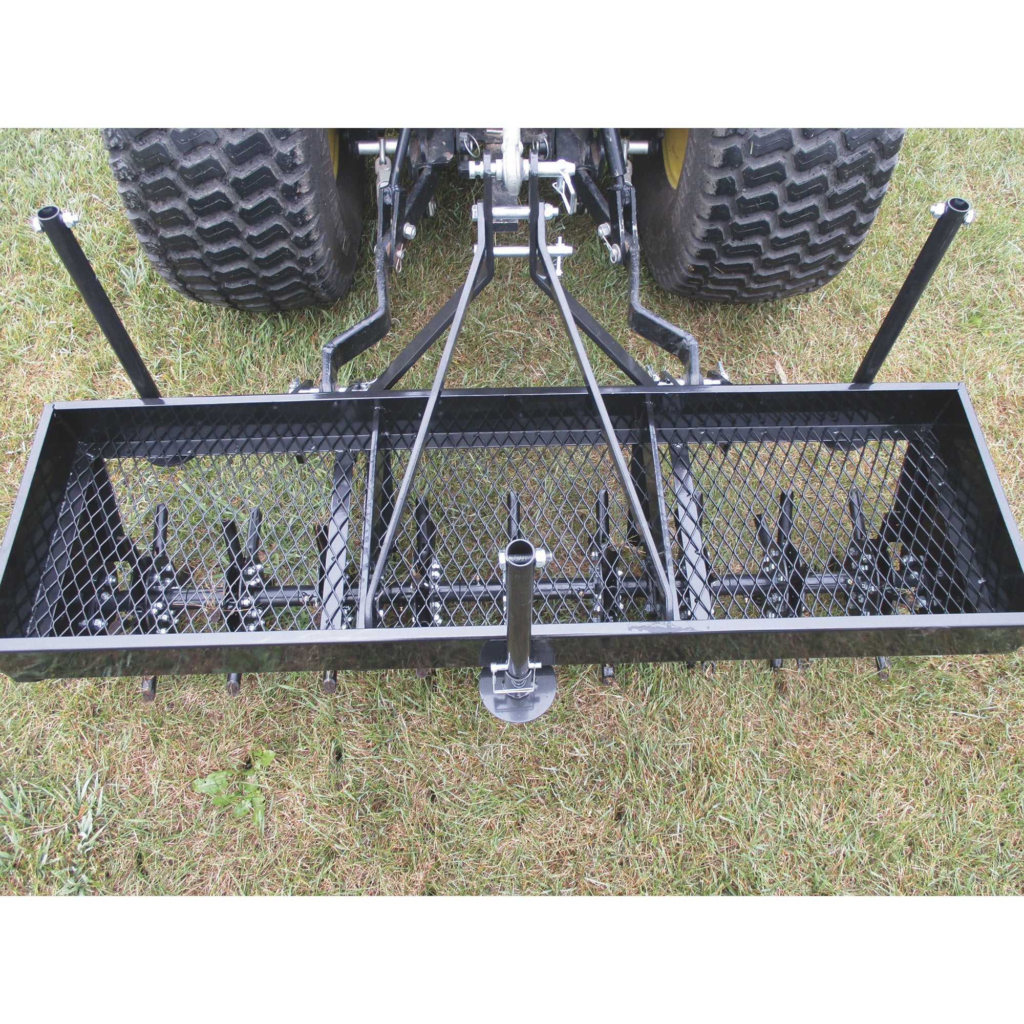 Field Tuff 48" 3-Point Plug Aerator, Heavy-Duty Steel, Cat 0 & 1 Tractors, Black