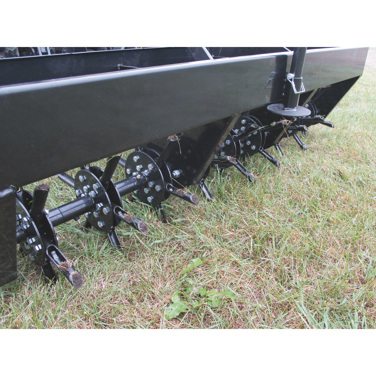 Field Tuff 48" 3-Point Plug Aerator, Heavy-Duty Steel, Cat 0 & 1 Tractors, Black