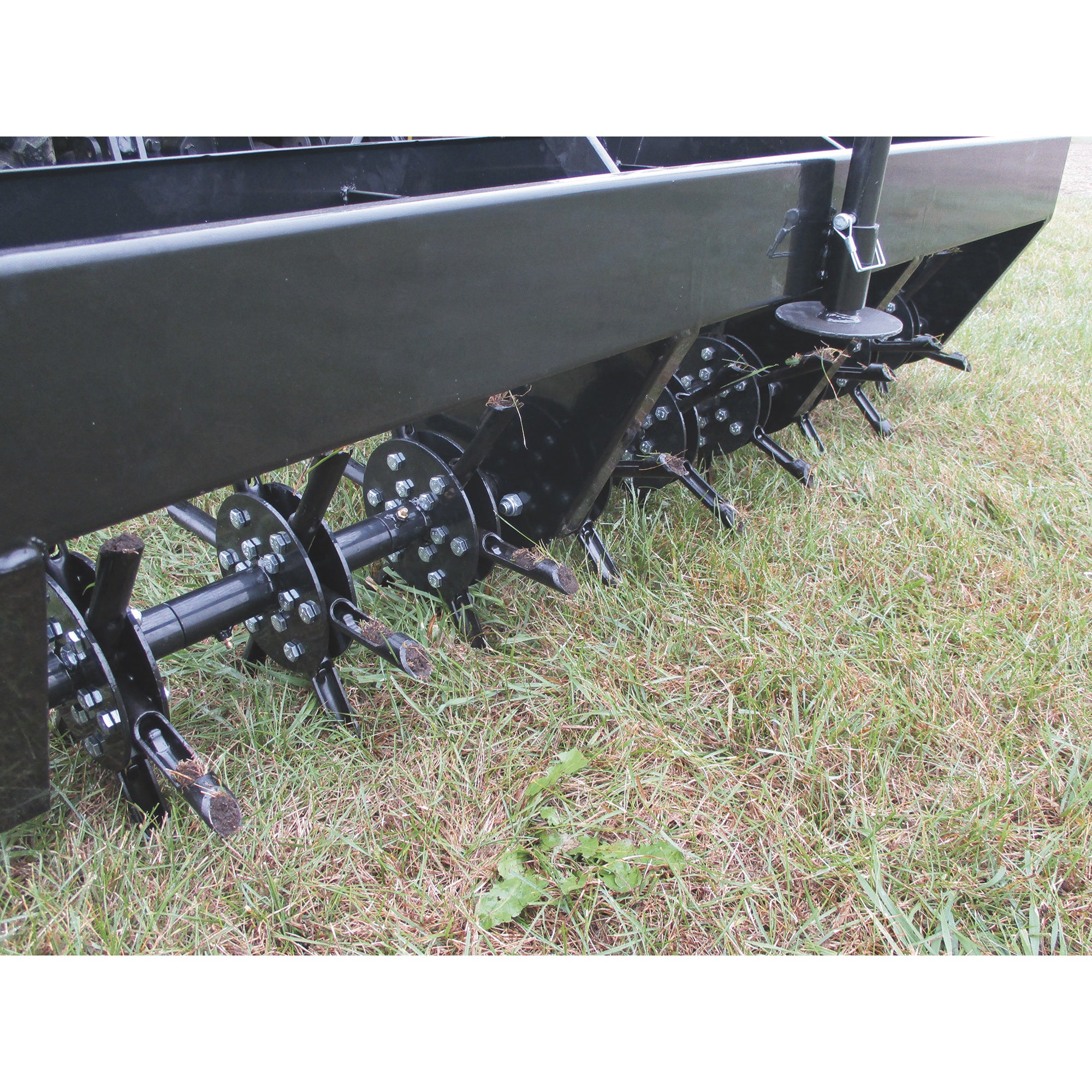 Field Tuff 48" 3-Point Plug Aerator, Heavy-Duty Steel, Cat 0 & 1 Tractors, Black