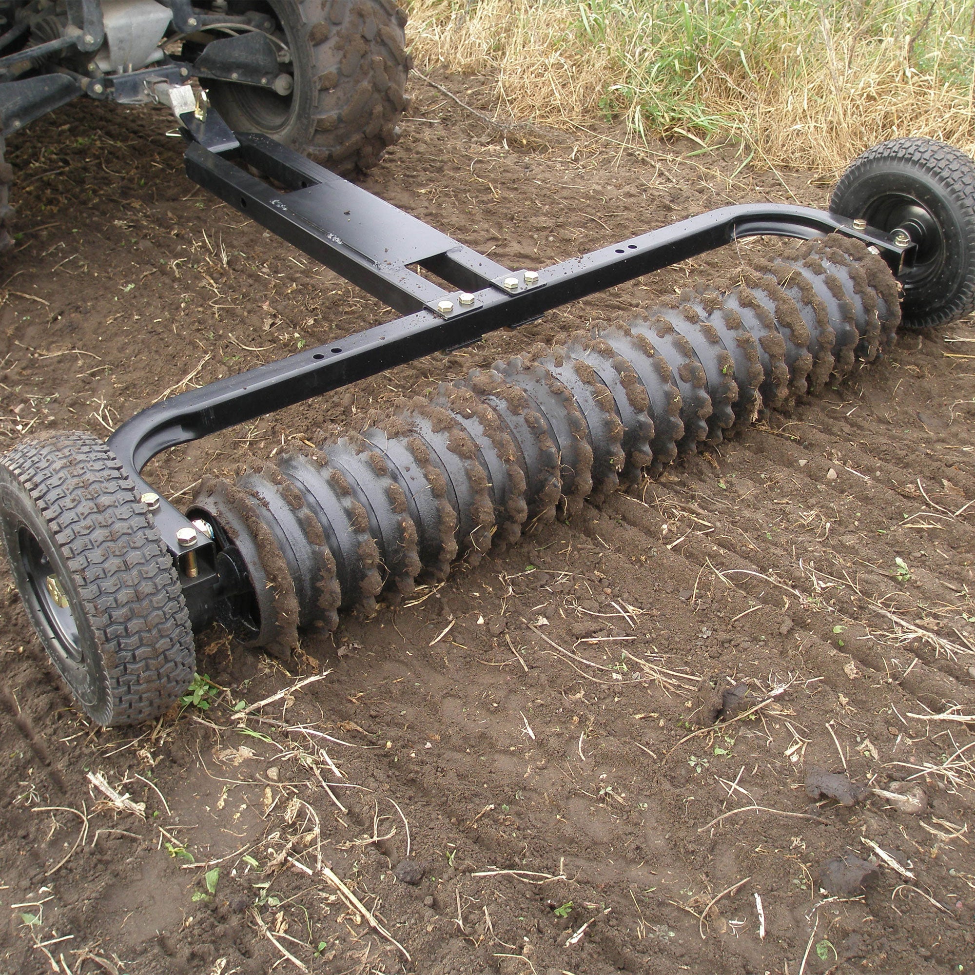 Field Tuff Cultipacker 48" 3 Point Hitch Durable Soil Preparation Tool, Black - VMInnovations