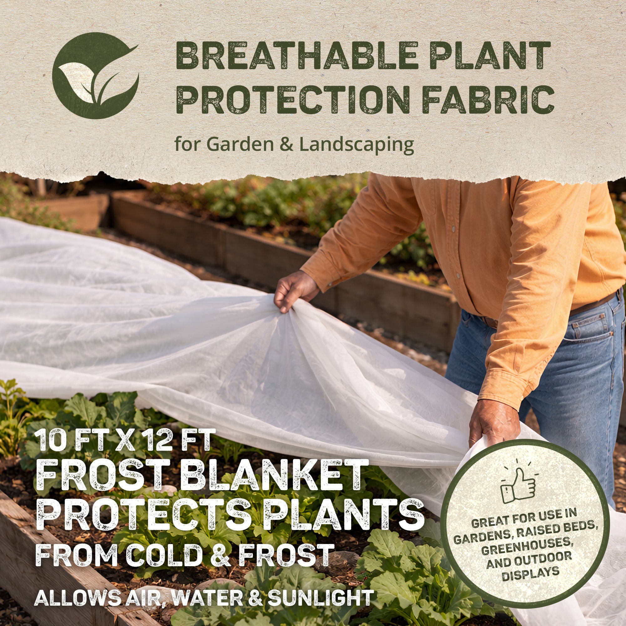 DeWitt 3 Pack 10 feet x 12 feet N-Sulate Frost Protection Reusable Plant Cover