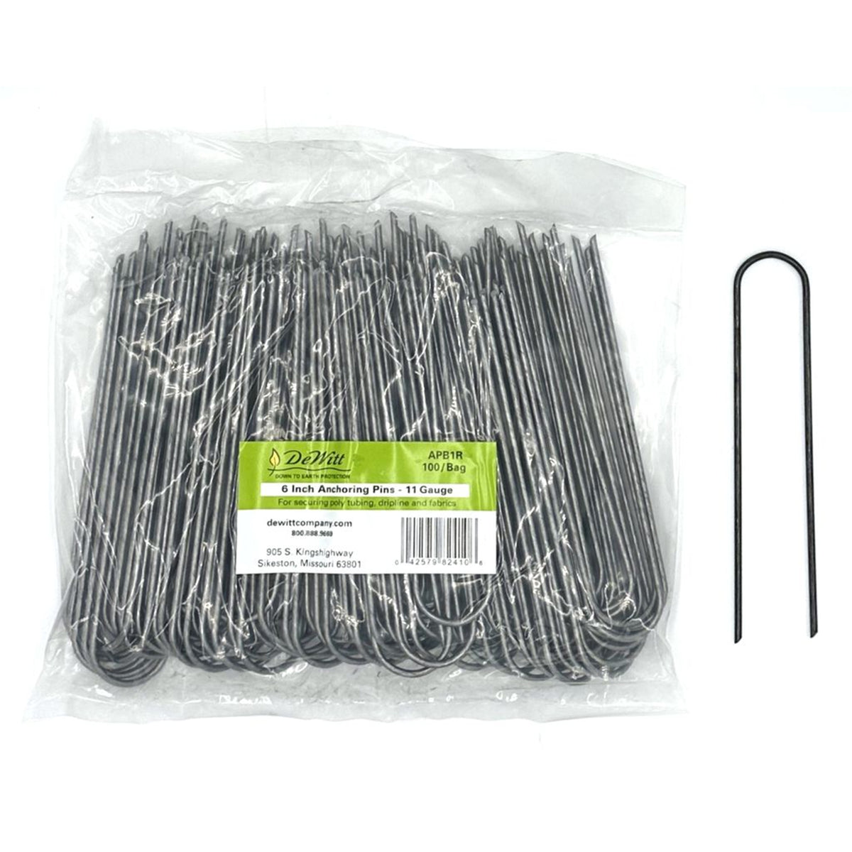 DeWitt P6 Pro 5 Landscape Weed Barrier & 2 Pack U-Shaped Rounded Top Anchor Pins - VMInnovations